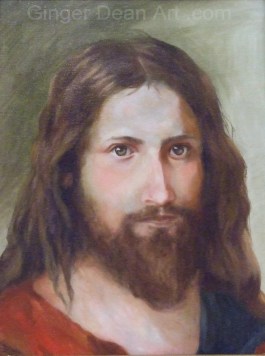 "Face of Christ" was painted using only Ultramarine Blue, Cad Red, Cad Yellow, Burnt Sienna, and Titanium White.  Oil on linen 16 x  20 in.