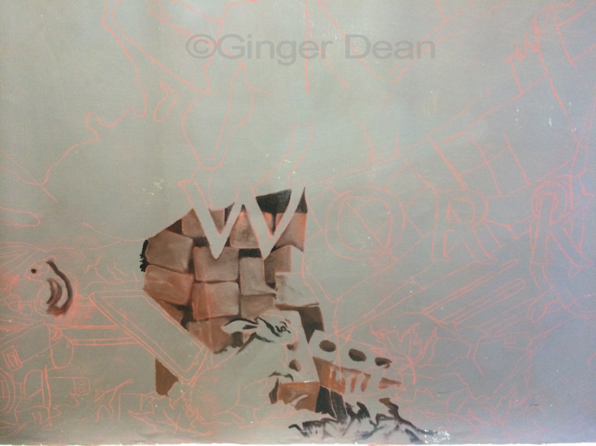 Darks Being Laid Into the 'Fall' Panel of Mural 'The Family: A Proclamation to the World" by Ginger Dean